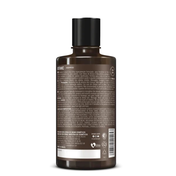 INOAR Botanic Shampoo - plaukus stiprinantis ir augimą skatinantis šampūnas su ricinos aliejumi 300 ml - Image 2