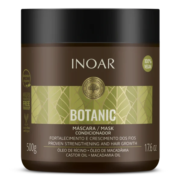 INOAR Botanic Mask - plaukus stiprinanti kaukė su ricinos aliejumi 500 g