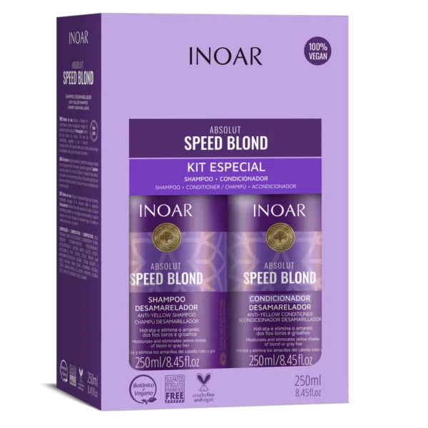 INOAR Speed Blond Duo Kit - priemonių rinkinys šviesiems plaukams 2x250 ml