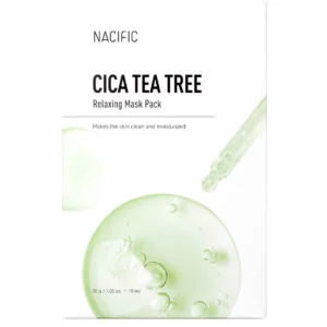 NACIFIC Cica Tea Tree Relaxing Mask atpalaiduojanti lakštinė veido kaukė, 30 g.
