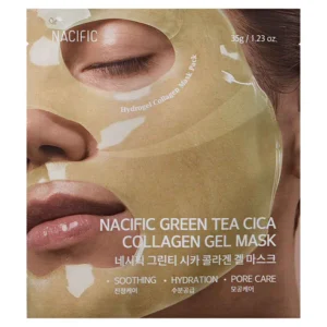 NACIFIC Green Tea Cica Collagen Gel Mask kolageno gelinė kaukė su žaliosios arbatos ir azijinės centelės kompleksu, 35 g.